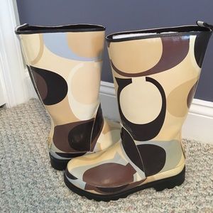 Coach paisley rain boots